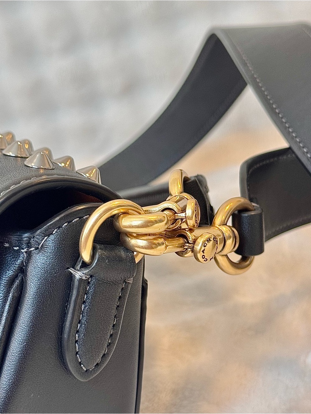 Coach Studded Harley Shoulder Bag 23 with Gold Hardware - Picture 3 of 10